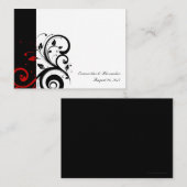 Noir, Blanc, Rouge Reverse Swirl Cartes de Place,  (Devant / Derrière)