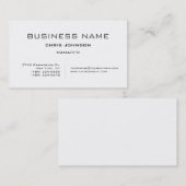 Noir & Blanc Simple Modern Manager Carte de visite (Devant / Derrière)