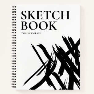 Noir Blanc simple Personnalisé Livre de croquis mo