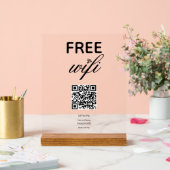 Noir Blanc Simple Wi-Fi Gratuit Code QR Symbole ac (Mariage)