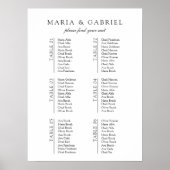 Noir Blanc. Tableau de sièges de Mariage moderne m (Devant)