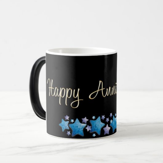 Noir/blanc tasse Morphing de 11 onces (Devant gauche)