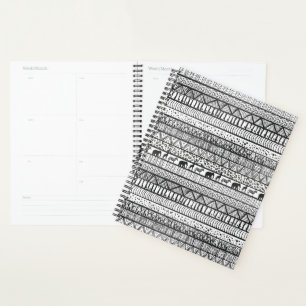 Noir Blanc Tribal Motif Africain Design tendance
