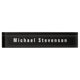 Noir blanc unique plaque commerciale personnelle