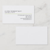 Noir Blanc Vert Ligne Agréable Carte de visite (Devant / Derrière)