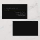 Noir Blanc Vert Ligne Agréable Carte de visite (Devant / Derrière)