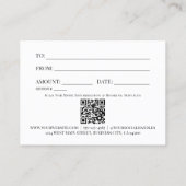 Noir Blanc Votre Logo Certificat Cadeau Profession (Dos)