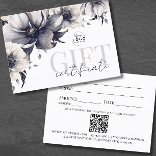 Noir Blanc Votre Logo Certificat Cadeau Profession