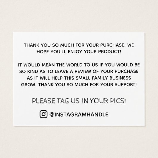 Noir Blanc Votre Logo Merci Pour Shopping (Dos)