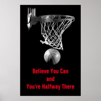 Noir Blanc Vous Pouvez Citer Poster De Basket-Ball