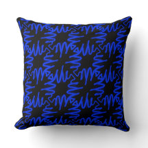 Noir bleu au néon moderne de coussin de décor