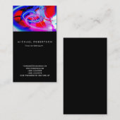 Noir bleu rouge Abstrait Carte de visite consultan (Devant / Derrière)