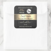 Noir Bois Grain Or Décor Produit Logo Étiquette (Sac)