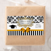 Noir Bouton Bouton Damask Goldenrod Eau Étiquette (En situation)