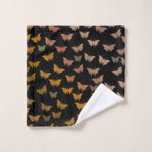 noir brillant, brillant, papillons, bain exclusif  (Gant de toilette)