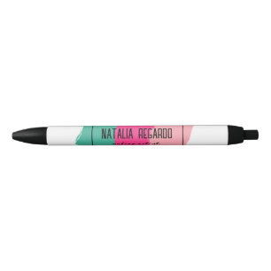 Noir Brosse colorée moderne Trucs Nom Stylo