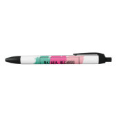 Noir Brosse colorée moderne Trucs Nom Stylo (Haut)