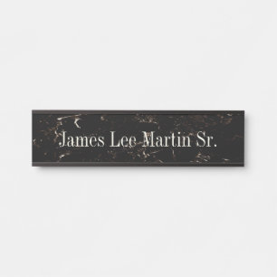 Noir Brown pendage Nom du mur Plaque de porte Sign