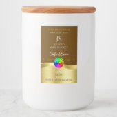 Noir Brown Wavy Gold Logo Monogramme Étiquette pro (Devant)