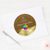 Noir Brown Wavy Gold Logo Monogramme Étiquette pro (Enveloppe)