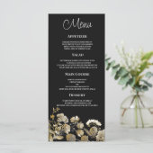 Noir brun fleur sauvage hiver Noir Menu Mariage (Debout devant)