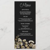 Noir brun fleur sauvage hiver Noir Menu Mariage (Devant)
