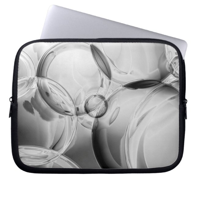 Noir Bubbles Laptop Sleeve (Voorkant)