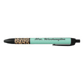 Noir Cadeau de stylo de bureau Leopard Turquoise (Bas)
