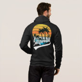 Noir Californie Retro Sunset Fleece Zip Sweat - sh (Dos entier)