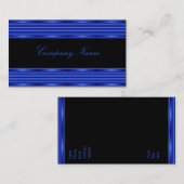 Noir carte de visite avec Cobalt Métal Bleu (Devant / Derrière)