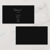 Noir Carte de visite tendance minimal (Devant / Derrière)