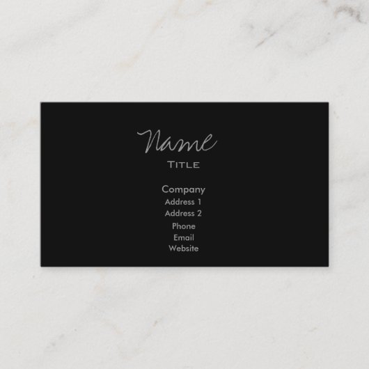 Noir Carte de visite tendance minimal (Devant)