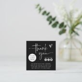 Noir | Carte d'emballage Merci de marque (Debout devant)