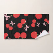 Noir Cerises rouges Bow rose Coquette Cottage Chic (Serviette à main)