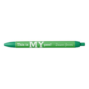 Noir C'est MON vert unique et drôle de stylo de bureau