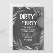 Noir Chalkboard Dirty Trente Invitation de 30e ann (Devant)