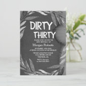 Noir Chalkboard Dirty Trente Invitation de 30e ann (Debout devant)