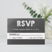 Noir Chalkboard Wedding RSVP (Debout devant)