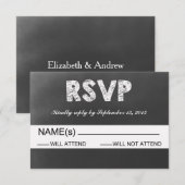 Noir Chalkboard Wedding RSVP (Devant / Derrière)