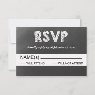 Noir Chalkboard Wedding RSVP