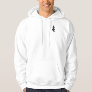 Noir Chat Silhouette hommes à capuchon blanc sweat
