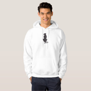 Noir Chat Silhouette hommes à capuchon blanc sweat