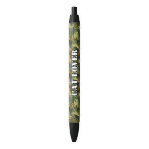 Noir Chats Camouflage Woodland Stylo à encre noire
