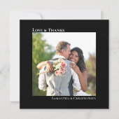 Noir classique Amour & Merci Mariage photo et note (Devant)