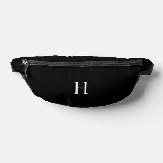 Noir Classique Élégant Monogramme (Poser)