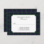 Noir classique Montre Tartan Mariage RSVP (Devant / Derrière)