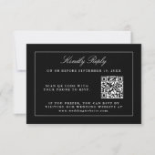 Noir classique Simple Elegant RSVP avec code QR (Devant)