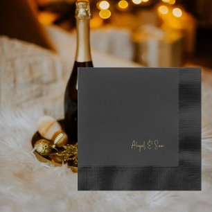 Noir Cocktail Gold Foil Noms de script