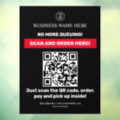 Noir | Code QR Menu Scan Order Fenêtre Autocollant (Feuille 3)