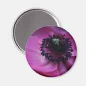 Noir coeur Anéone Magnet rond (Recto/Verso)